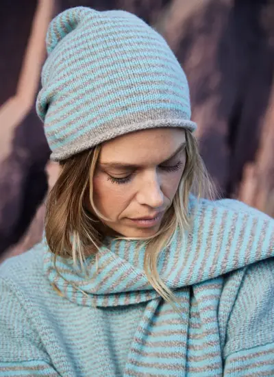 Cashmere Stripe Beanie 